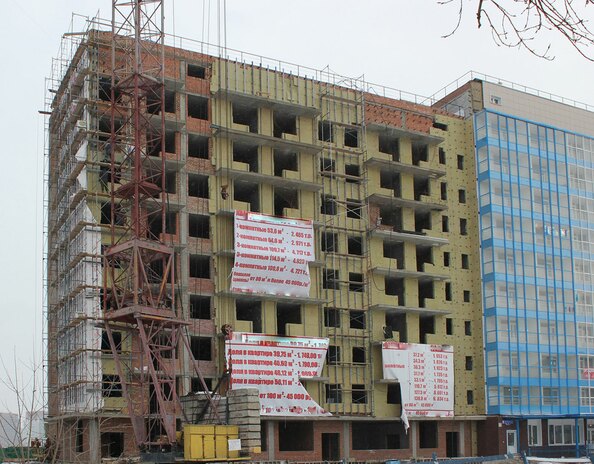 Ход строительства февраль 2013, 6 блок-секция