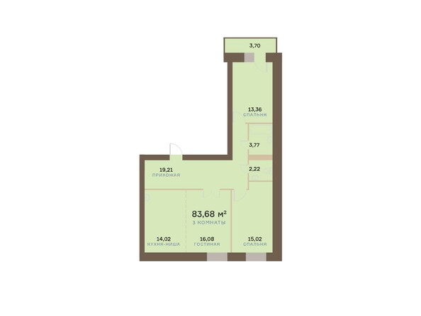 Планировка трехкомнатной квартиры 84,79 кв.м