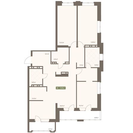 Планировка 4-комн 111,85 м²