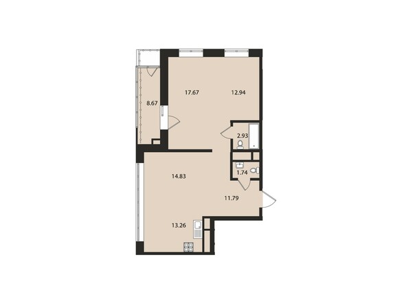 Планировка трехкомнатной квартиры 83,8 кв.м