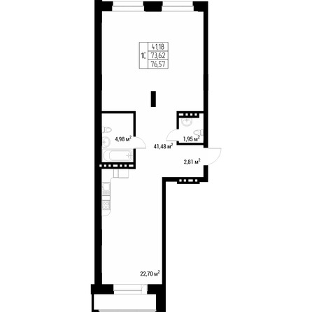 Планировка Студия 74,2, 74,5 м²