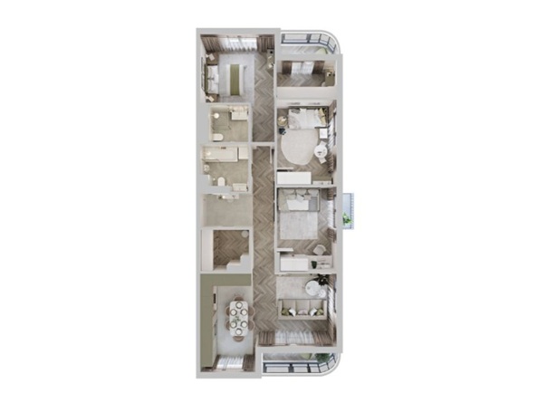 Планировка 3-комн 97,49 м²