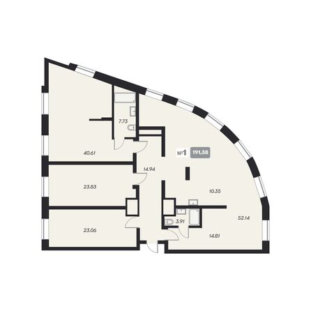 Планировка 3-комн 147,07 м²