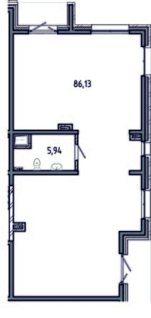 Планировка Студия 92,07 м²