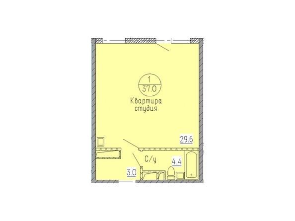 Планировка однокомнатной квартиры 37 кв.м