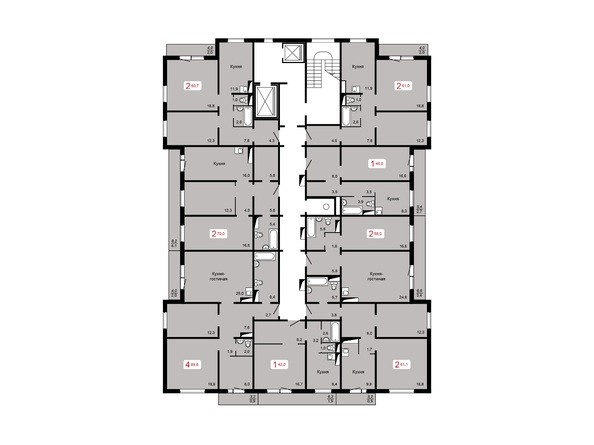 План 10-16 этажа