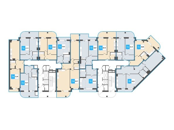 Планировка 4-12 этажей