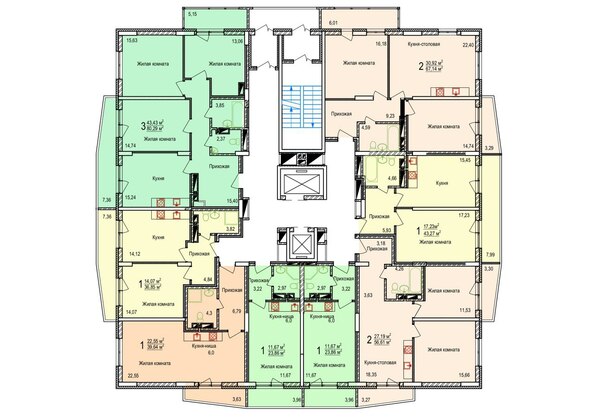 План 12-16 этажа