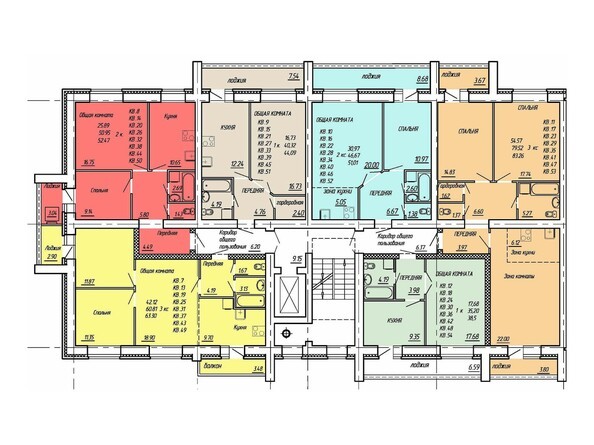 План 2-9 этажа