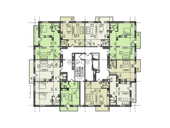 Типовая планировка 3-10 этажей
