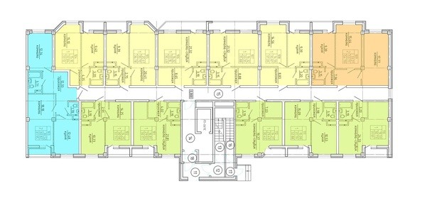 Типовая планировка 1 этажа, подъезд 2
