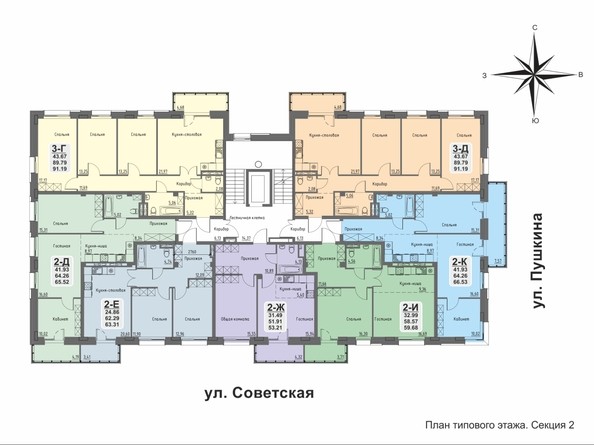 План 2 секция, Типовой этаж этажа