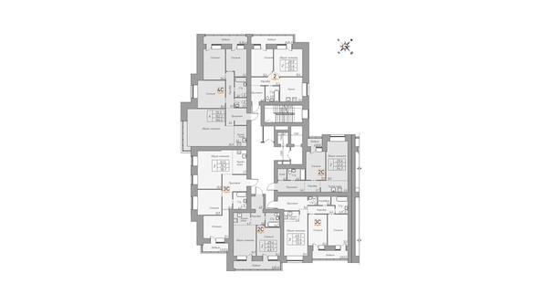 Планировка 4-7 этажей, 3 б/с