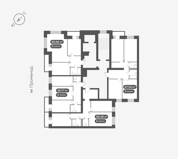 
  Продается 2-комн. квартира, 68.36 м², ЖК Октябрьский, дом 2
. Фото 6.