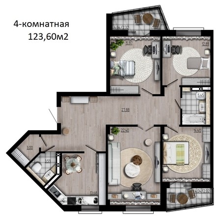 
   Продам 4-комнатную, 123.6 м², Петра Подзолкова ул, 6

. Фото 2.