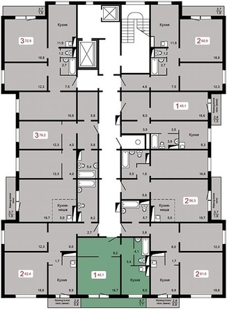 
   Продам 1-комнатную, 42.1 м², Мичурино, дом 2 строение 5

. Фото 2.