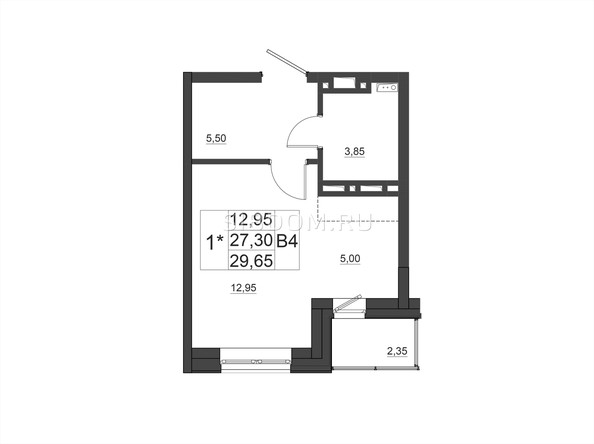 
   Продам 1-комнатную, 29.6 м², Дивные Дали, дом 1

. Фото 1.
