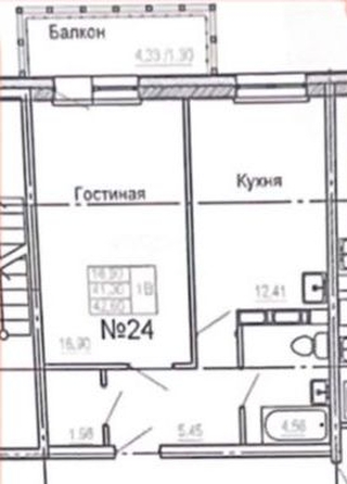 
   Продам 1-комнатную, 42.6 м², ЭКО, дом 2

. Фото 2.