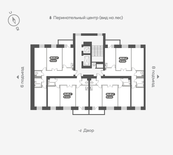 
   Продам 3-комнатную, 83.3 м², Академгородок ул, 74

. Фото 23.