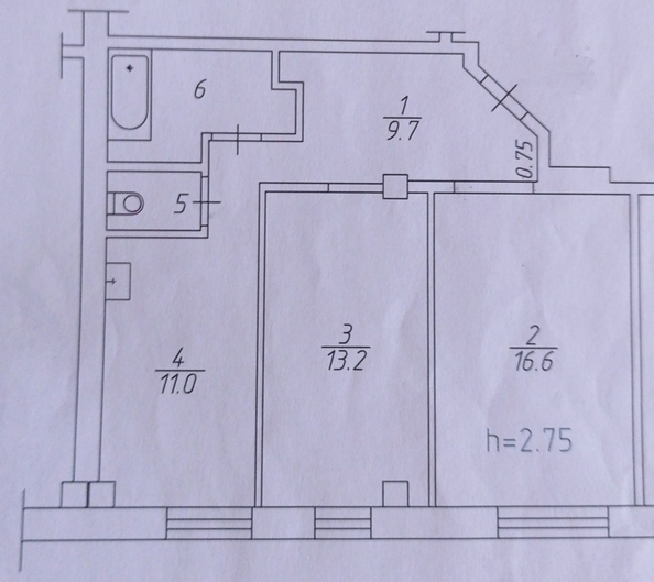 
   Продам 2-комнатную, 56.6 м², Киренского ул, 2и

. Фото 7.