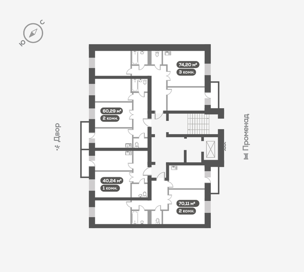 
   Продам 2-комнатную, 60.29 м², Сити-квартал Октябрьский, дом 1

. Фото 17.