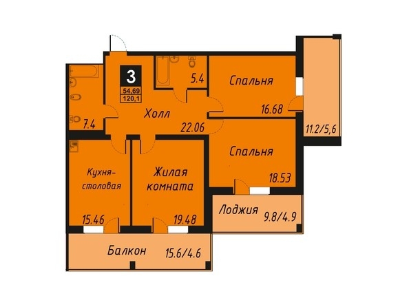 
   Продам 3-комнатную, 128.7 м², Ладо Кецховели ул, 34

. Фото 1.