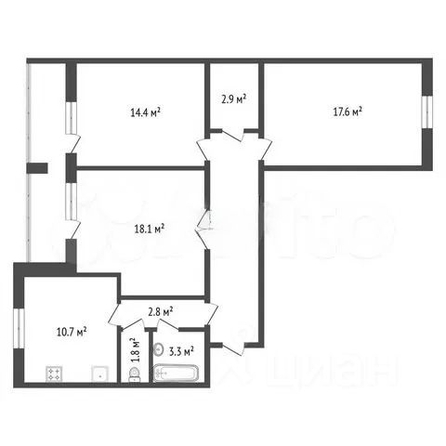 
  Продается 3-комн. квартира, 86.95 м², ЖК Баумана, 6
. Фото 9.