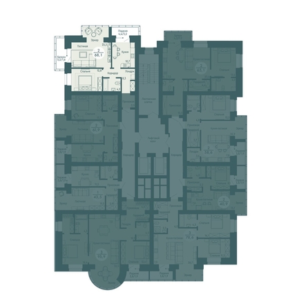 
   Продам 2-комнатную, 68.1 м², Авиаторов ул, 18

. Фото 1.