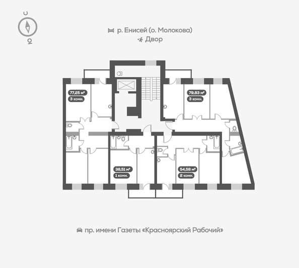 
   Продам 3-комнатную, 80.3 м², Южная Набережная ул, 6

. Фото 16.