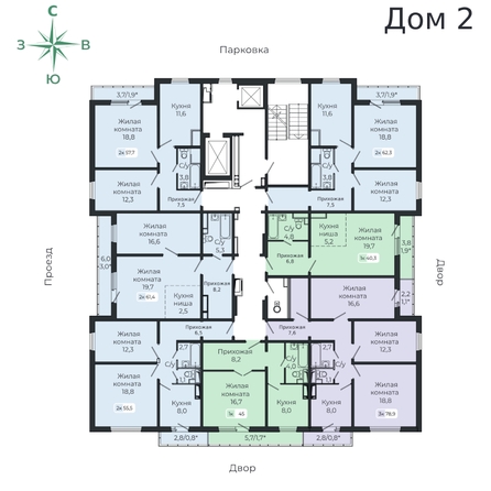 
   Продам 3-комнатную, 75.8 м², Три слона, дом 2

. Фото 3.