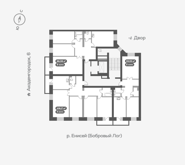 
   Продам 4-комнатную, 108.4 м², Академгородок ул, 78

. Фото 19.