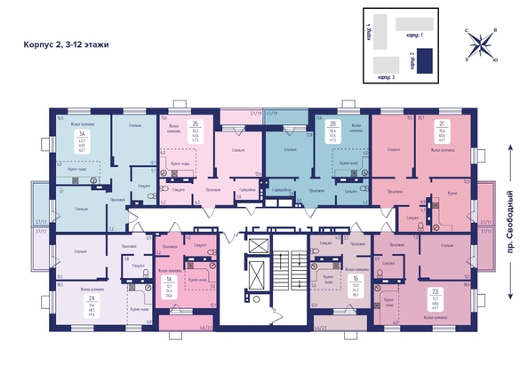 
   Продам 2-комнатную, 46.2 м², Univers (Универс), 2 квартал

. Фото 1.