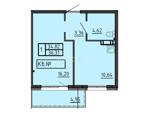 
   Продам 1-комнатную, 36.3 м², Соколовская ул, 20а

. Фото 2.