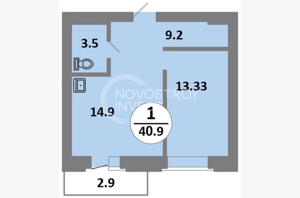 
   Продам 1-комнатную, 40.9 м², Соколовская ул, 52

. Фото 1.