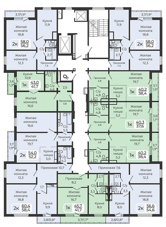 
   Продам 2-комнатную, 56.2 м², Три слона, дом 3

. Фото 5.