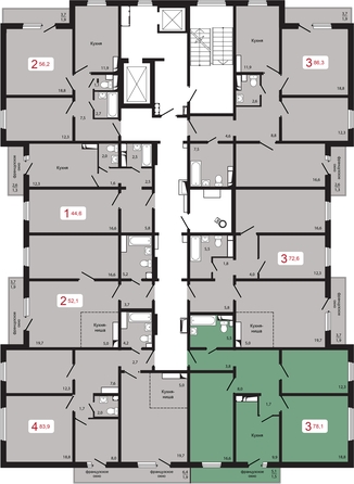 
   Продам 3-комнатную, 78.1 м², КБС. Берег, дом 5 строение 1

. Фото 2.