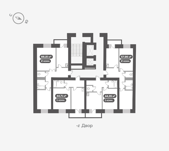 
   Продам 1-комнатную, 44.35 м², Сити-квартал на Взлетной, дом 1

. Фото 13.