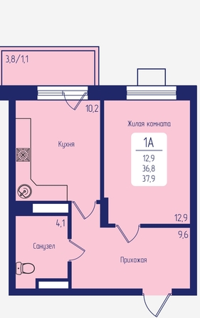 
   Продам 1-комнатную, 37.9 м², Univers (Универс), 2 квартал

. Фото 1.