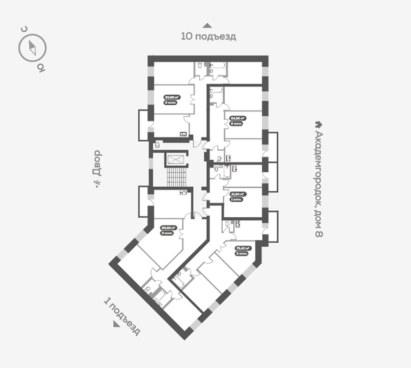 
   Продам 3-комнатную, 76.3 м², Академгородок ул, 74

. Фото 23.