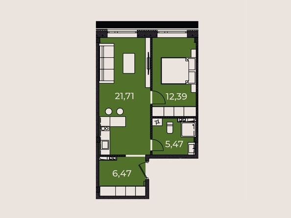 
   Продам 2-комнатный апартамент, 46.05 м², Сады ул, 6г

. Фото 1.