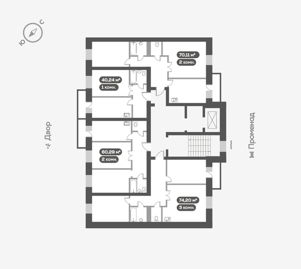 
   Продам 2-комнатную, 60.29 м², Сити-квартал Октябрьский, дом 1

. Фото 13.