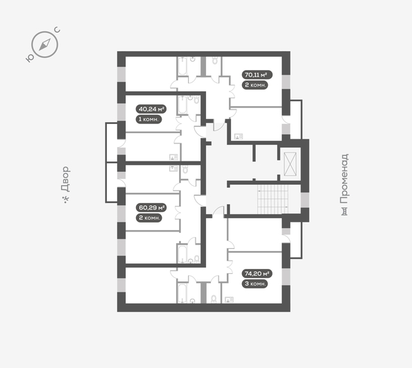 
  Продается 2-комн. квартира, 60.3 м², ЖК Октябрьский, дом 1
. Фото 6.