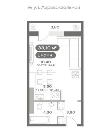 
   Продам студию, 36.9 м², Белый квартал на Спандаряна, 2

. Фото 1.