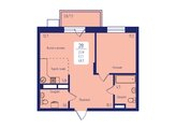 
   Продам 2-комнатную, 48.2 м², Univers (Универс), 2 квартал

. Фото 1.