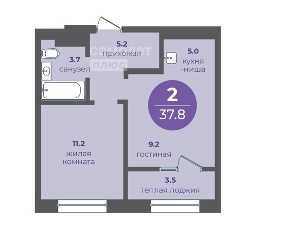 
   Продам 2-комнатную, 37.8 м², Прогресс-квартал Перемены, дом 1

. Фото 8.