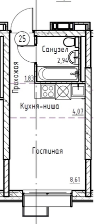 
   Продам студию, 17.45 м², Премьер парк

. Фото 1.