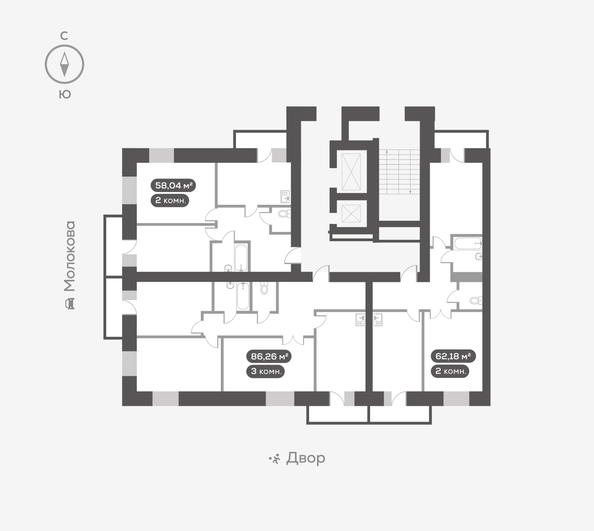 
   Продам 3-комнатную, 86.26 м², Сити-квартал на Взлетной, дом 1

. Фото 14.