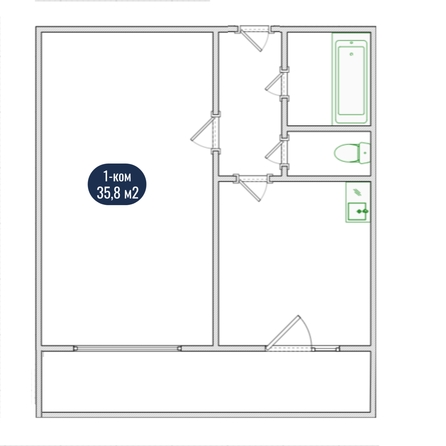 
   Продам 1-комнатную, 35.8 м², Карамзина ул, 21

. Фото 1.