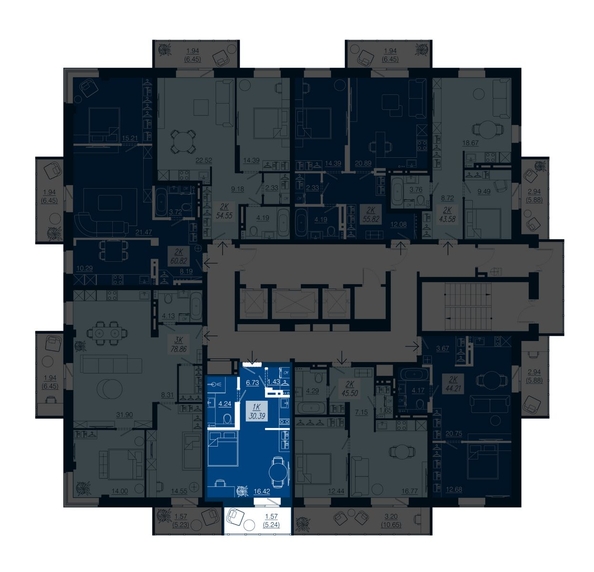 
   Продам 1-комнатную, 30.39 м², АЭРОCITY (Аэросити), дом 1

. Фото 1.