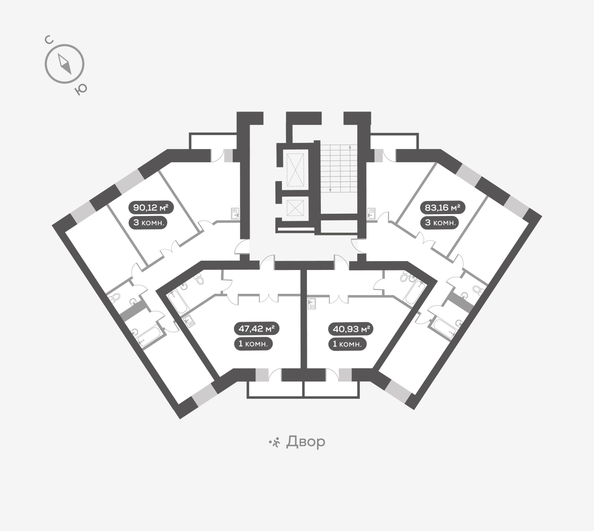 
   Продам 3-комнатную, 83.16 м², Сити-квартал на Взлетной, дом 1

. Фото 3.